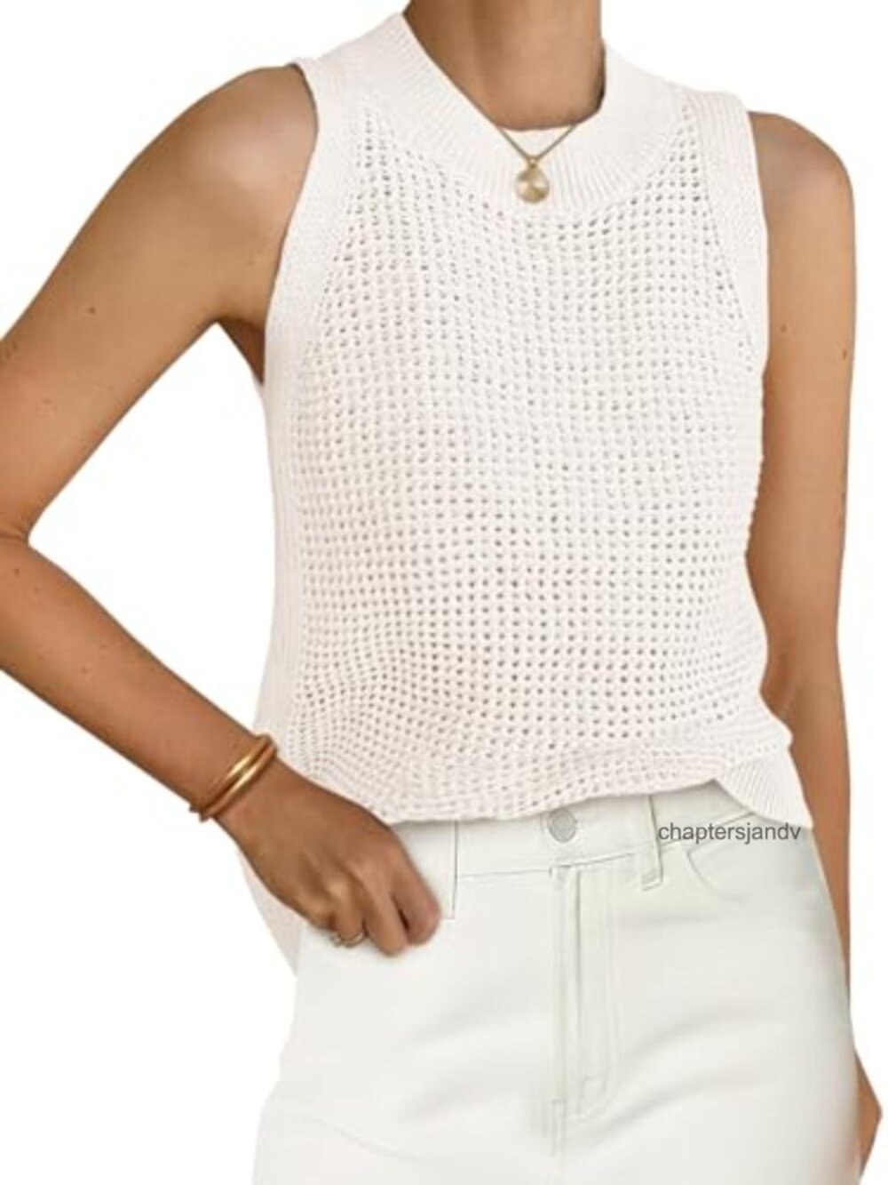 Women's Crochet Knit Sleeveless Tank Top Summer Halter Beach Cover Up